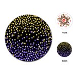 Space Star Light Gold Blue Beauty Black Playing Cards (Round)  Front