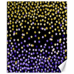 Space Star Light Gold Blue Beauty Black Canvas 8  X 10  by Mariart