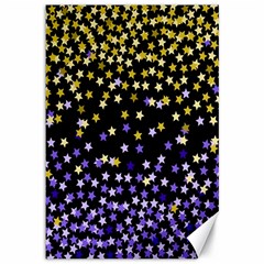 Space Star Light Gold Blue Beauty Black Canvas 12  X 18   by Mariart