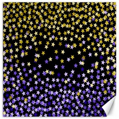 Space Star Light Gold Blue Beauty Black Canvas 16  X 16   by Mariart