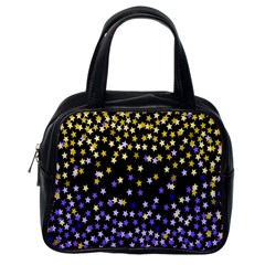 Space Star Light Gold Blue Beauty Black Classic Handbags (one Side) by Mariart