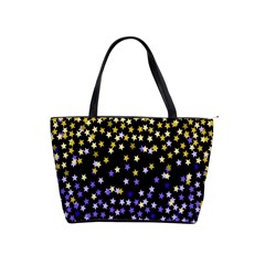 Space Star Light Gold Blue Beauty Black Shoulder Handbags by Mariart