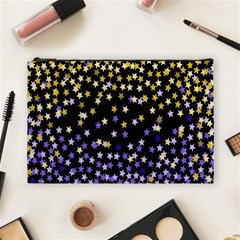 Space Star Light Gold Blue Beauty Black Cosmetic Bag (large)  by Mariart