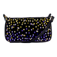 Space Star Light Gold Blue Beauty Black Shoulder Clutch Bags by Mariart