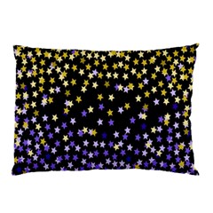 Space Star Light Gold Blue Beauty Black Pillow Case (two Sides)