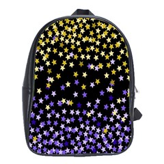 Space Star Light Gold Blue Beauty Black School Bag (xl)