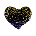 Space Star Light Gold Blue Beauty Black Standard 16  Premium Flano Heart Shape Cushions Front