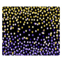 Space Star Light Gold Blue Beauty Black Double Sided Flano Blanket (small) 