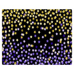 Space Star Light Gold Blue Beauty Black Double Sided Flano Blanket (medium) 