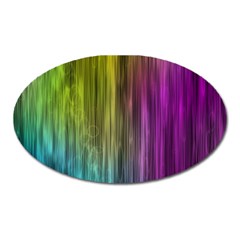 Rainbow Bubble Curtains Motion Background Space Oval Magnet by Mariart