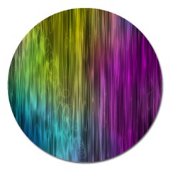 Rainbow Bubble Curtains Motion Background Space Magnet 5  (round) by Mariart