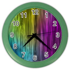 Rainbow Bubble Curtains Motion Background Space Color Wall Clocks by Mariart