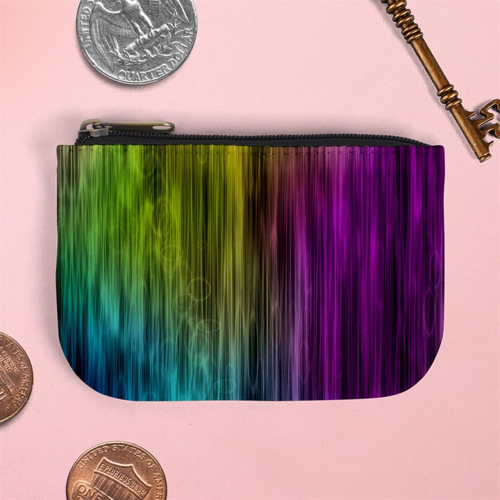 Rainbow Bubble Curtains Motion Background Space Mini Coin Purses