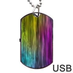 Rainbow Bubble Curtains Motion Background Space Dog Tag Usb Flash (one Side)