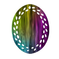 Rainbow Bubble Curtains Motion Background Space Ornament (oval Filigree) by Mariart