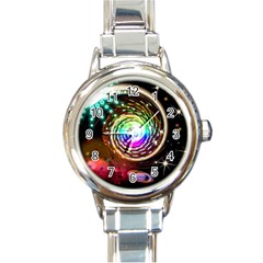 Space Star Planet Light Galaxy Moon Round Italian Charm Watch