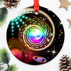 Space Star Planet Light Galaxy Moon Ornament (round)