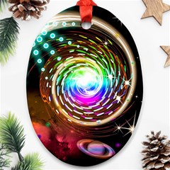 Space Star Planet Light Galaxy Moon Ornament (oval)