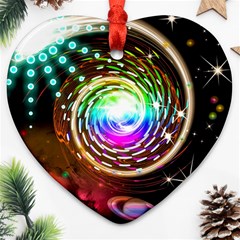 Space Star Planet Light Galaxy Moon Ornament (heart)