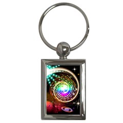 Space Star Planet Light Galaxy Moon Key Chains (rectangle)  by Mariart