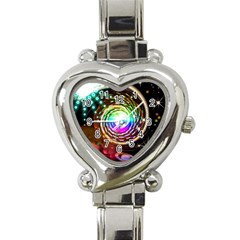 Space Star Planet Light Galaxy Moon Heart Italian Charm Watch by Mariart