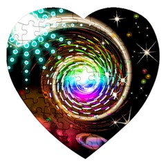 Space Star Planet Light Galaxy Moon Jigsaw Puzzle (heart) by Mariart