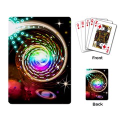 Space Star Planet Light Galaxy Moon Playing Card by Mariart