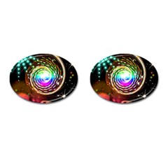 Space Star Planet Light Galaxy Moon Cufflinks (oval) by Mariart