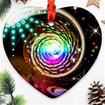 Space Star Planet Light Galaxy Moon Heart Ornament (Two Sides) Front