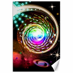 Space Star Planet Light Galaxy Moon Canvas 24  X 36 