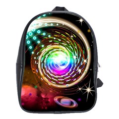 Space Star Planet Light Galaxy Moon School Bag (large)