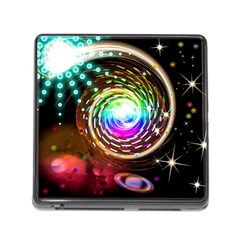 Space Star Planet Light Galaxy Moon Memory Card Reader (square) by Mariart