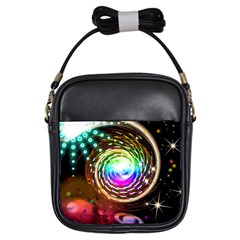 Space Star Planet Light Galaxy Moon Girls Sling Bags by Mariart