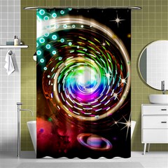 Space Star Planet Light Galaxy Moon Shower Curtain 48  X 72  (small)  by Mariart