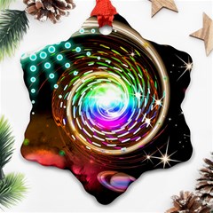 Space Star Planet Light Galaxy Moon Snowflake Ornament (two Sides) by Mariart