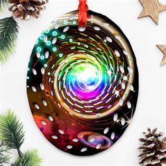 Space Star Planet Light Galaxy Moon Oval Filigree Ornament (two Sides) by Mariart