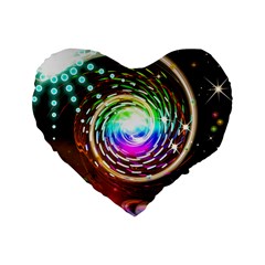 Space Star Planet Light Galaxy Moon Standard 16  Premium Heart Shape Cushions