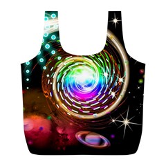 Space Star Planet Light Galaxy Moon Full Print Recycle Bags (l)  by Mariart