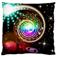 Space Star Planet Light Galaxy Moon Large Flano Cushion Case (two Sides)