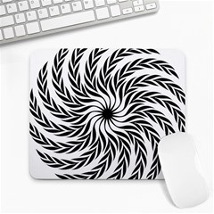 Spiral Leafy Black Floral Flower Star Hole Large Mousepads