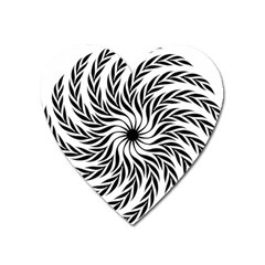 Spiral Leafy Black Floral Flower Star Hole Heart Magnet