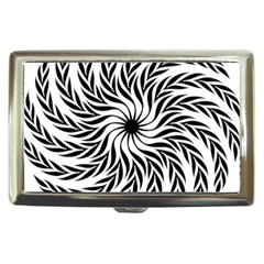 Spiral Leafy Black Floral Flower Star Hole Cigarette Money Cases