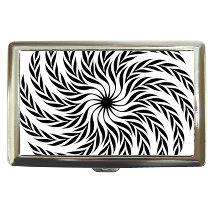 Spiral Leafy Black Floral Flower Star Hole Cigarette Money Cases