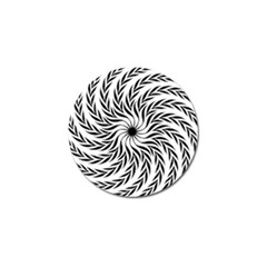 Spiral Leafy Black Floral Flower Star Hole Golf Ball Marker