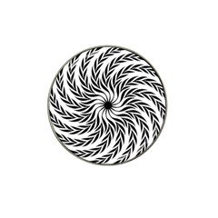 Spiral Leafy Black Floral Flower Star Hole Hat Clip Ball Marker (4 Pack) by Mariart