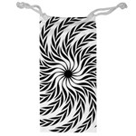 Spiral Leafy Black Floral Flower Star Hole Jewelry Bag Front