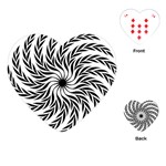 Spiral Leafy Black Floral Flower Star Hole Playing Cards (Heart)  Front