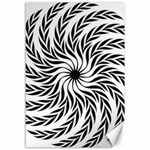 Spiral Leafy Black Floral Flower Star Hole Canvas 12  x 18   11.88 x17.36  Canvas - 1