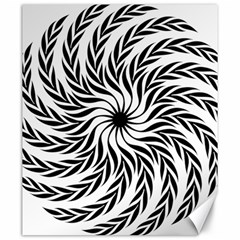 Spiral Leafy Black Floral Flower Star Hole Canvas 20  X 24  