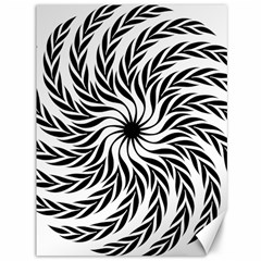 Spiral Leafy Black Floral Flower Star Hole Canvas 36  X 48   by Mariart